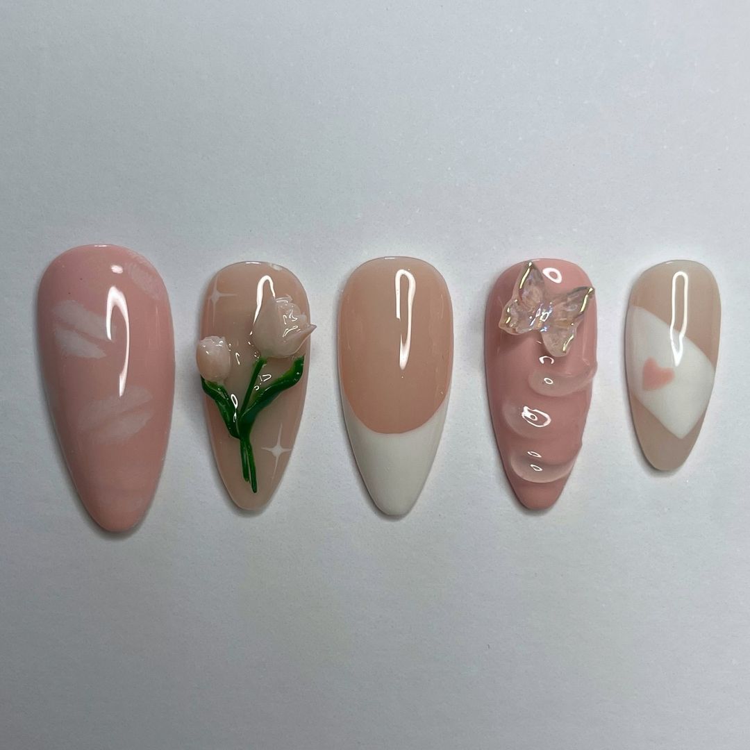 IG@herprettynailz - Blushing Elegance