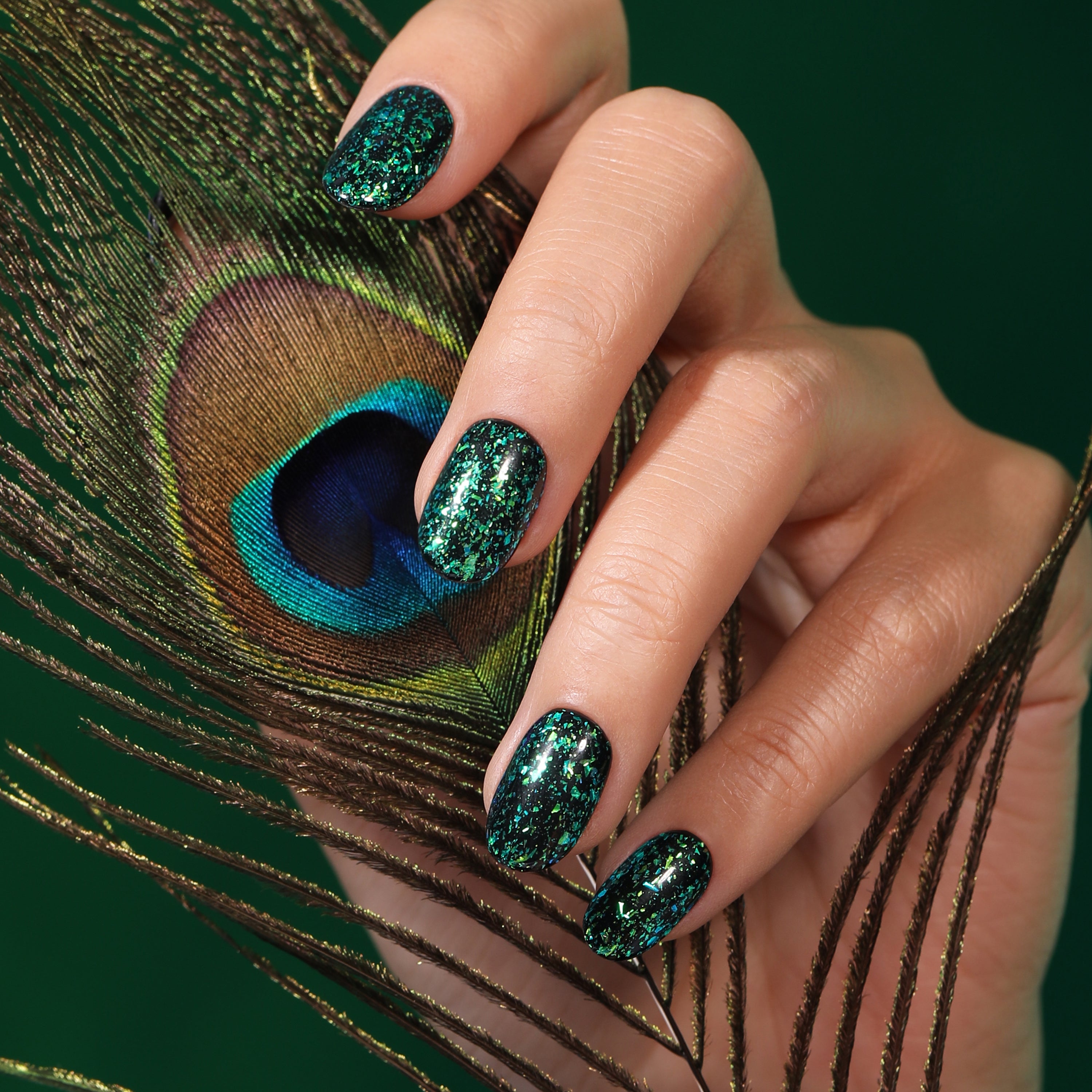 Elegant Peacock Nail Art